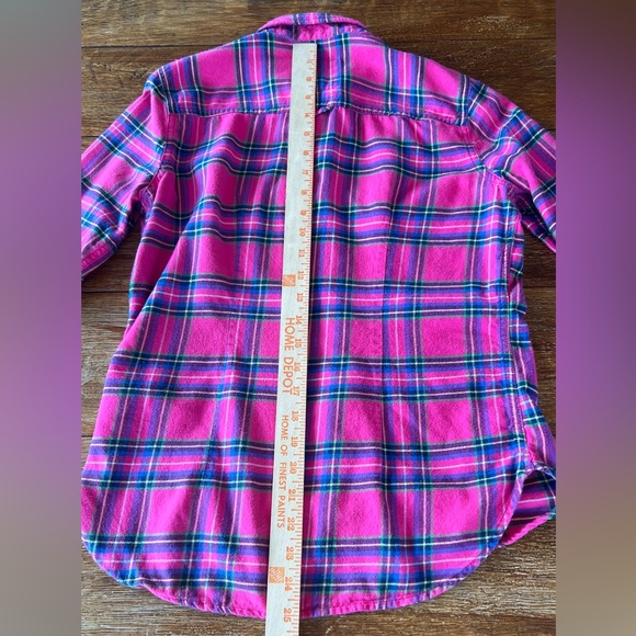 Abercrombie & Fitch Women’s Pink Plaid Flannel Long Sleeve Button Down Shirt S - Picture 9 of 12